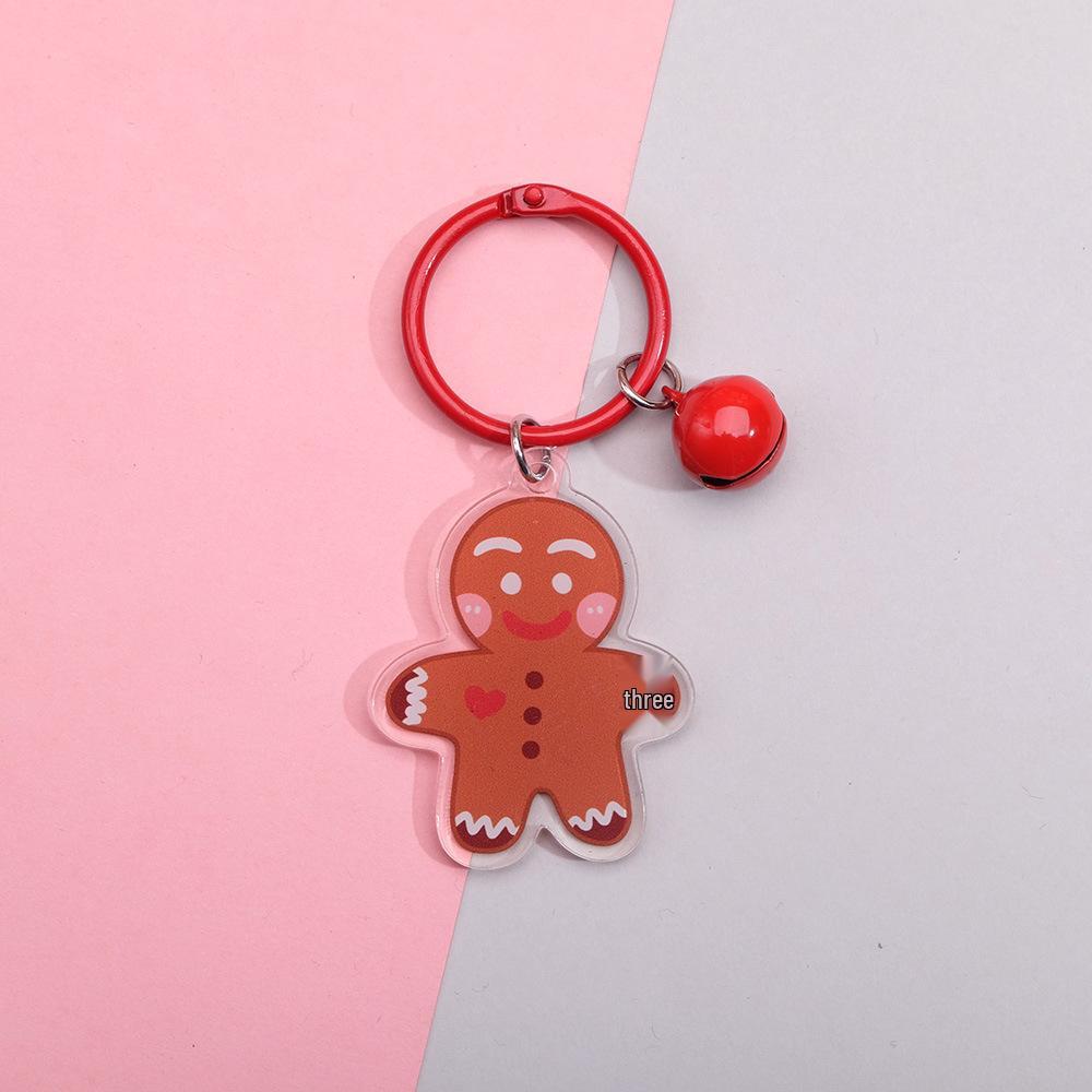 Double-Sided Santa Claus Cartoon Acrylic Keychain - Korean Style Backpack Pendant & Clothing Accessory