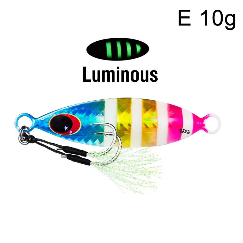 Metal Jig Spoon Lure 10G 20G Artificial Bait Shore Slow Jigging Hard Bass Fishing Tackle Fishing Artificial Bait