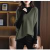 Autumn/Winter 2026 Red V-Neck Batwing Sleeve Sweater
