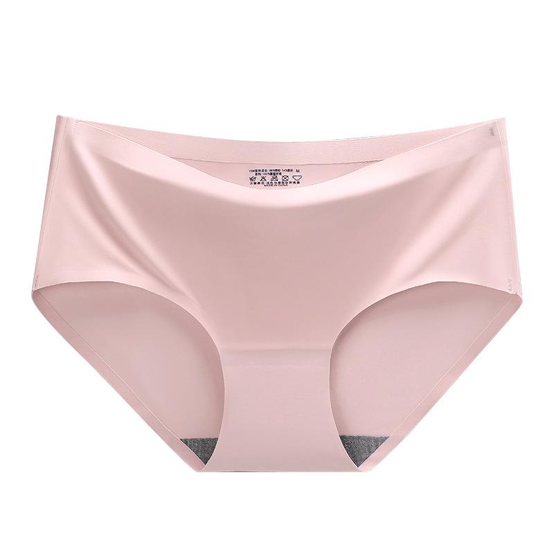 Breathable Women's Seamless Ice Silk Mid-Waist Briefs