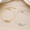 Women Bracelet, Thin Chain Design Adjustable Bracelet, Hollow Heart Dog Paw Print Healing Charm Bracelet, Multi-Purpose Wrist Anklet Accessory