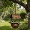 Rusty Iron Automatic Feeding Station Vintage Bird Food Container  Outdoor Garden