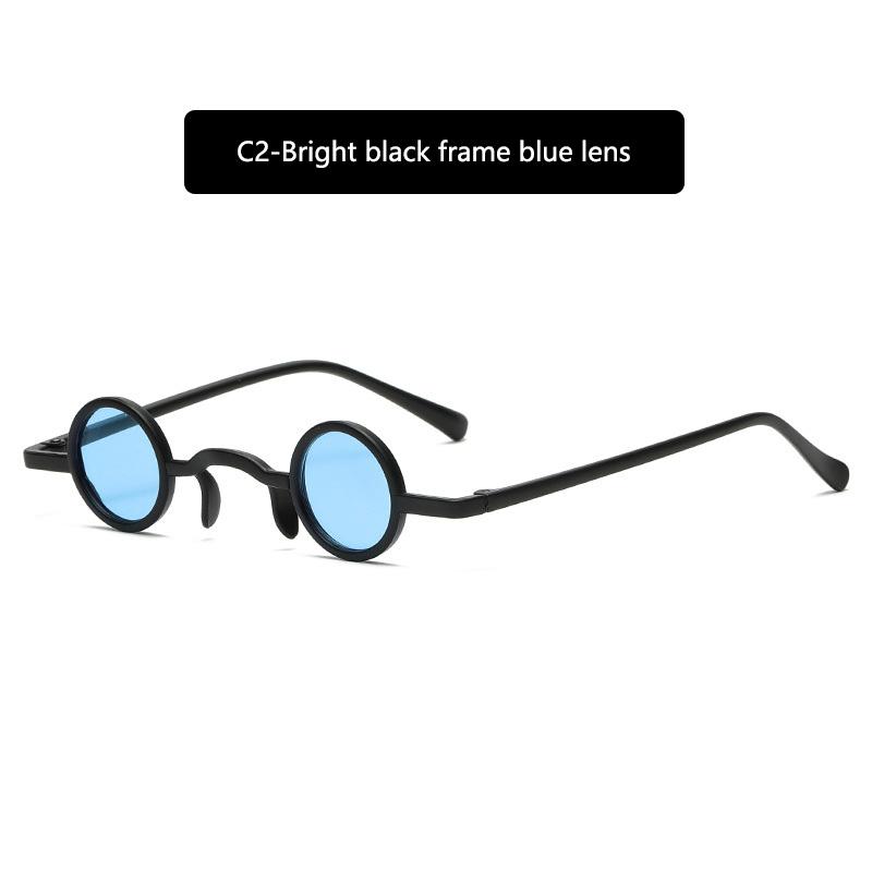 1Pc Retro Mini Sunglasses Round Men Plastic Frame Gold Black Red Small Round Framed Sun Glasses Popular Color Lens Sunglasses