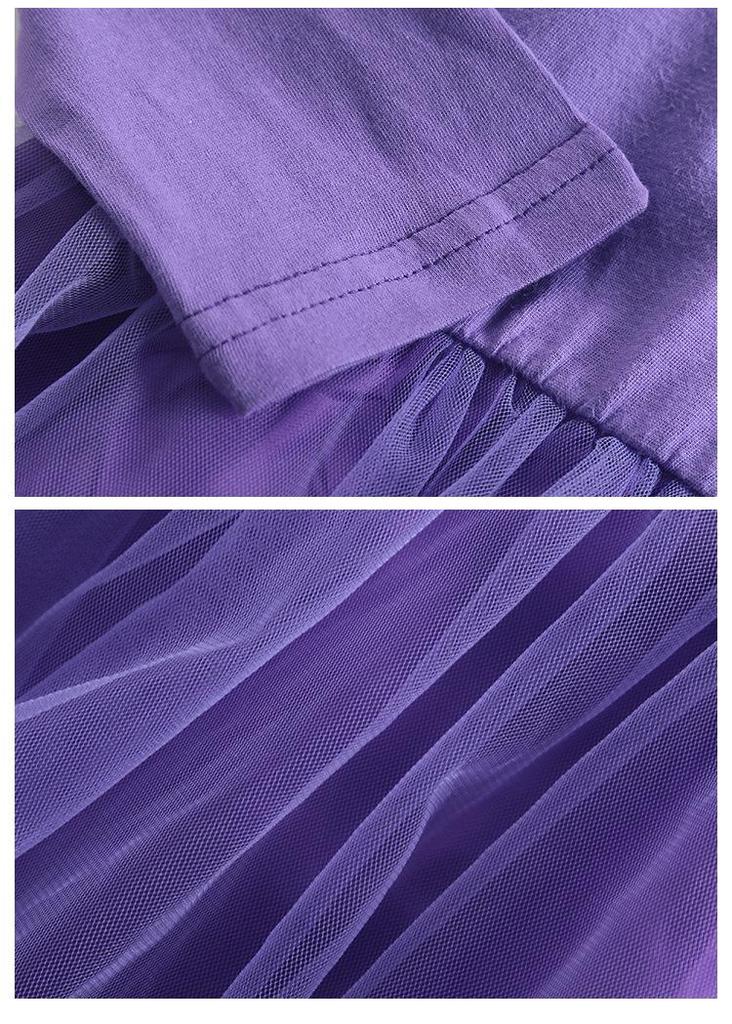 Stylish Spring & Autumn Long-Sleeved Dresses for Girls with Custom Mesh Skirts