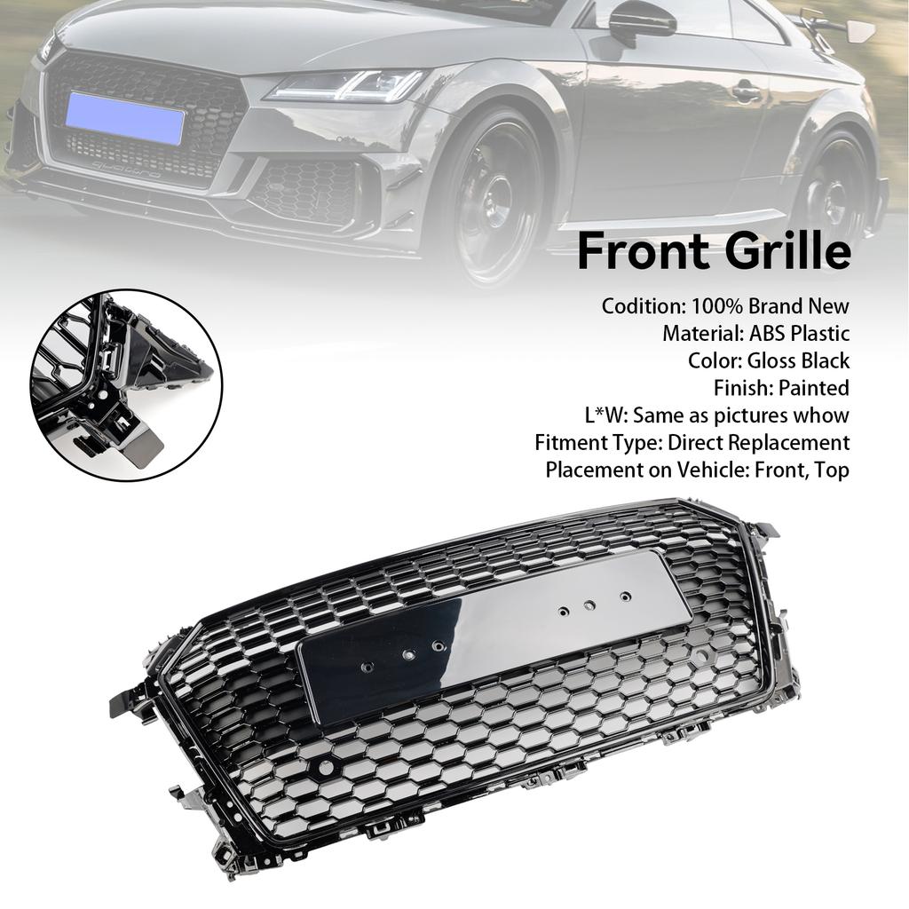 RS Style Front Honeycomb Grille Grill Fit TT MK3 FV 8S 2014-2023