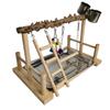Wood Bird Playground Parrot Playstand with Feeder Cups Ladder Versatile Exercise Swing Toys for