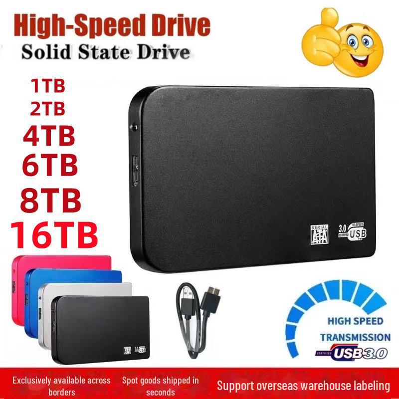 

«Портативный SSD-накопитель большой емкости: Внешний жесткий диск USB3.0 1 ТБ-16 ТБ 500GB синий
