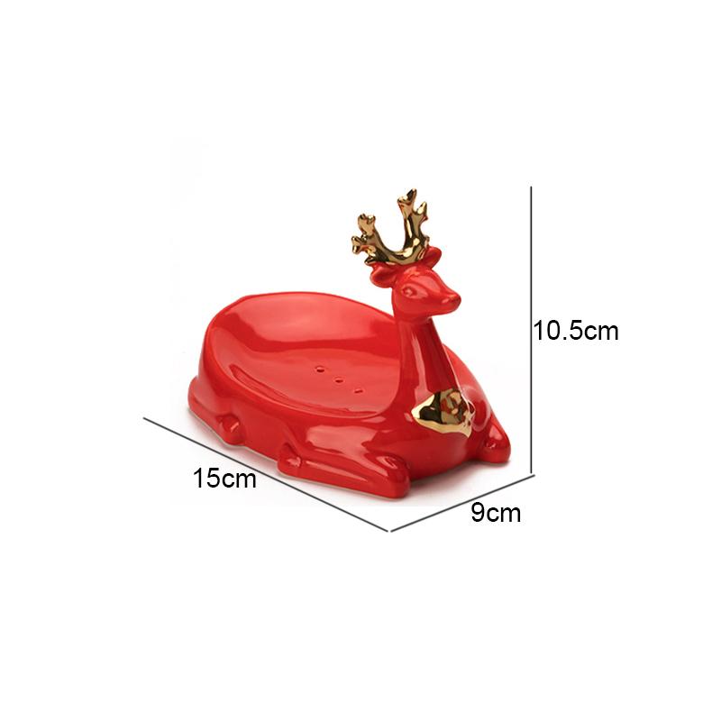 

Креативная керамическая мыльница-коробка в форме милого оленя, мыльница-слив, украшения для ванной комнаты, аксессуары для дома, полки для хранения в ванной