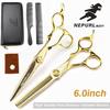 6.0-inch Damascus Hairdressing Scissors Set - Barber Scissors, Straight Shears, Bangs Scissors, Thinning Shears