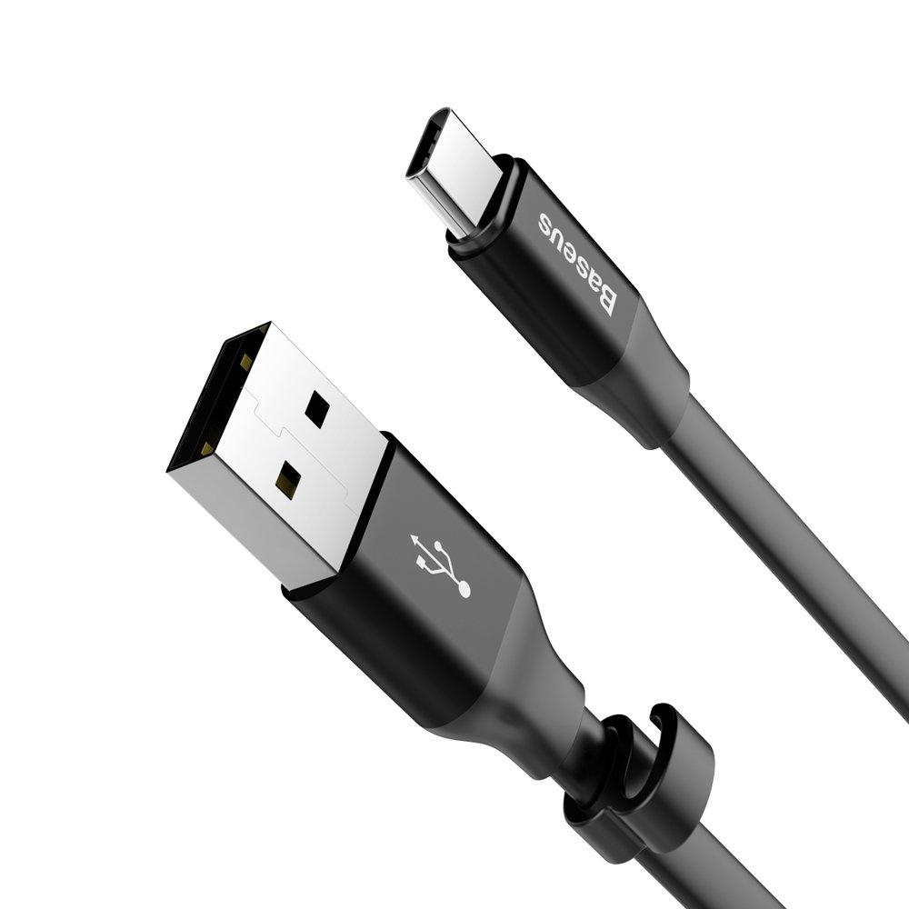 Cablu USB-C Baseus de 0,23 m cu suport - negru 2A