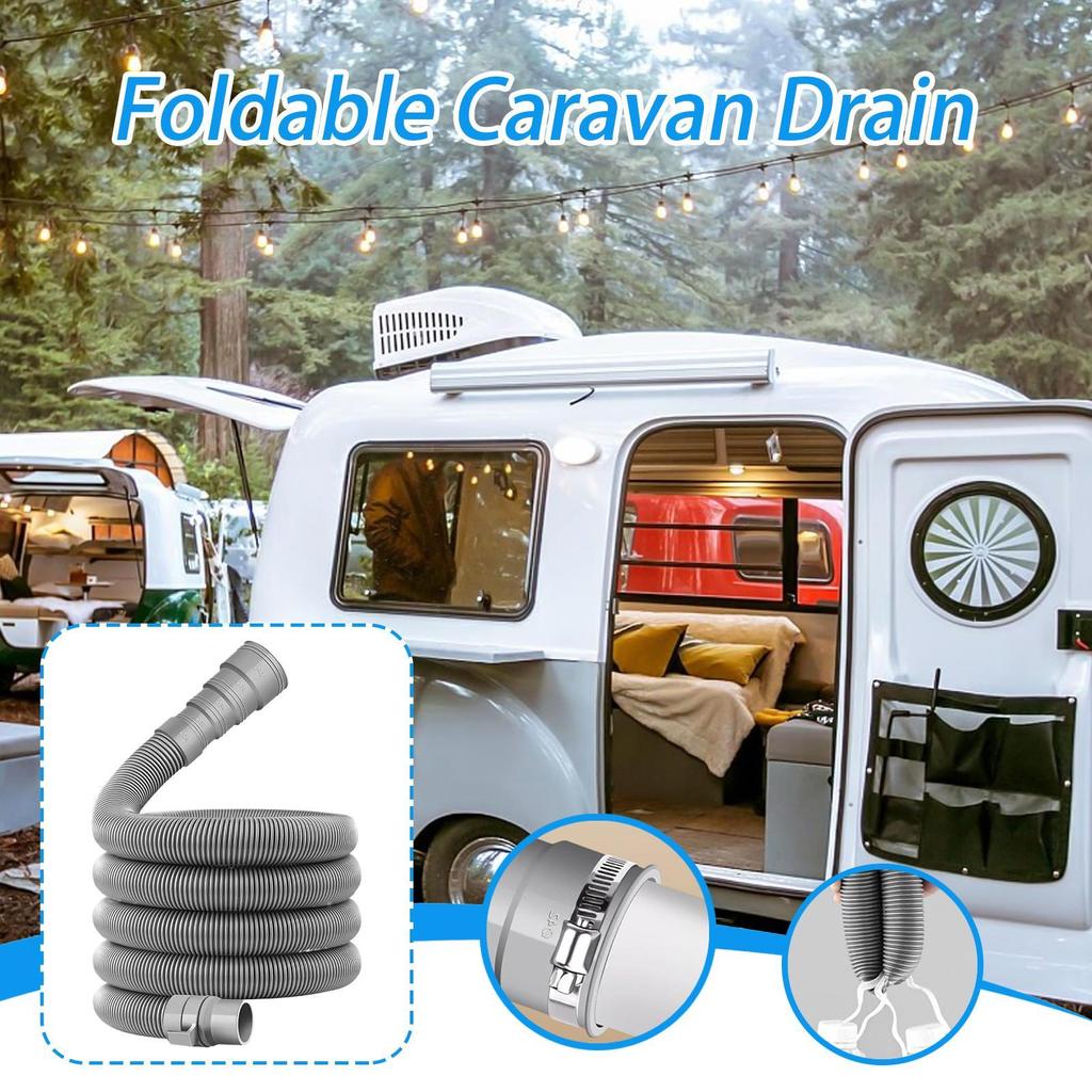 Foldable Caravan Sewer Pipe Kit 4/6/10m RV Trailer Sewer Hose With Adjustable Adapter And Clamp Leakproof RV Hose Rv Accessories