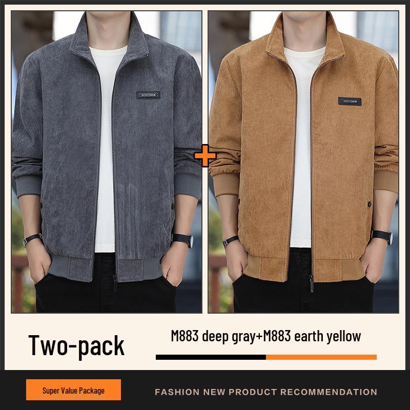

Men s Corduroy Jacket - Spring/Autumn 2025 Trend, Loose Fit, Turn-Down Collar, Casual American Style Coat 4XL