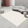 Visionary Nordic Beige Striped Crystal Velvet Rug