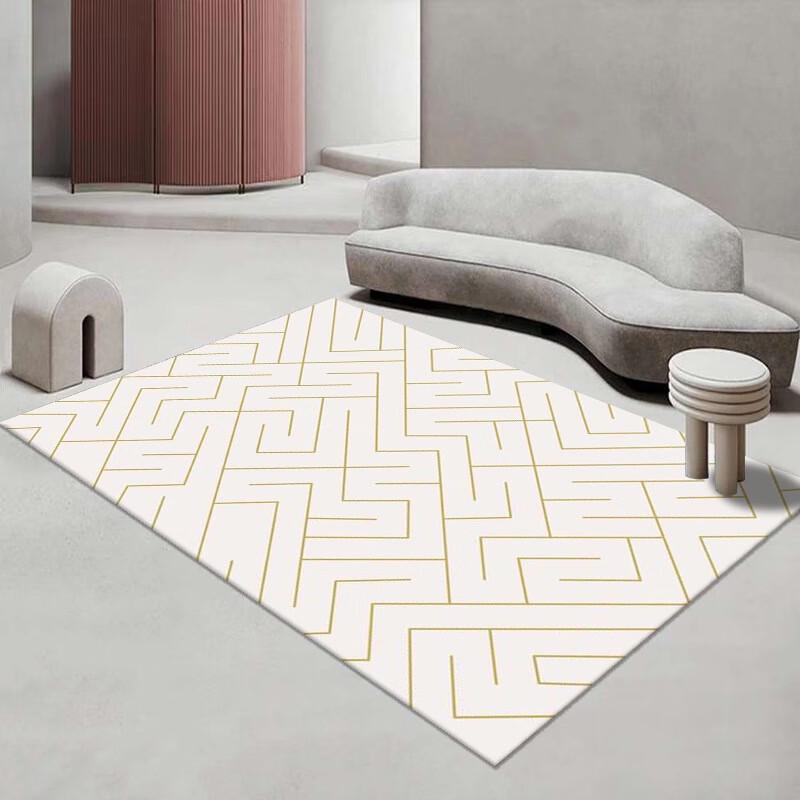 

Visionary Nordic Beige Striped Crystal Velvet Rug