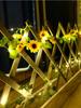 Waterproof 2m 20LED Sunflower Roses String Lights Outdoor Artificial Flower Fairy String Lights Sunflower Roses Garland with Lights for Garden