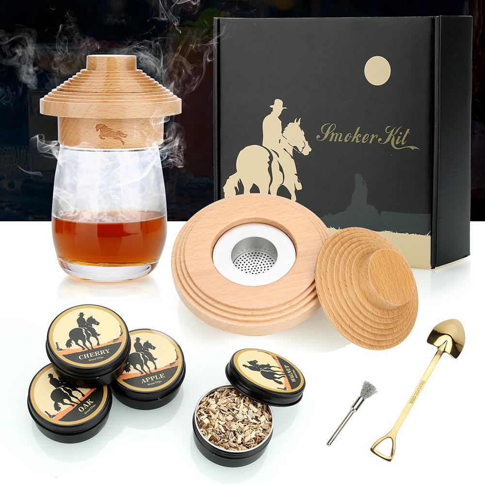 Cocktail Smoker Kit,Smoking Set ,Old Fashioned Whiskey Smoker Drinks Kit,Cocktail Accessories for Whiskey,Drink