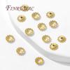 50/100Pcs 5.7mm 18K Gold Plated Brass Metal Beads Cap Flower Spacer Bead End Caps For Jewelry Making DIY Bracelets Accessories