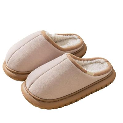 White Fang Warm Cotton Indoor Simple for Men and RS019 Non-Slip One-Size-Fits Slippers, Design, Women, (Pink)