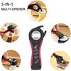 Jar Opener, 5 In 1 Multi Function Can Opener Bottle Opener Kit with Silicone Handle Easy To Use for Children, Elderly and Arthritis Sufferers
