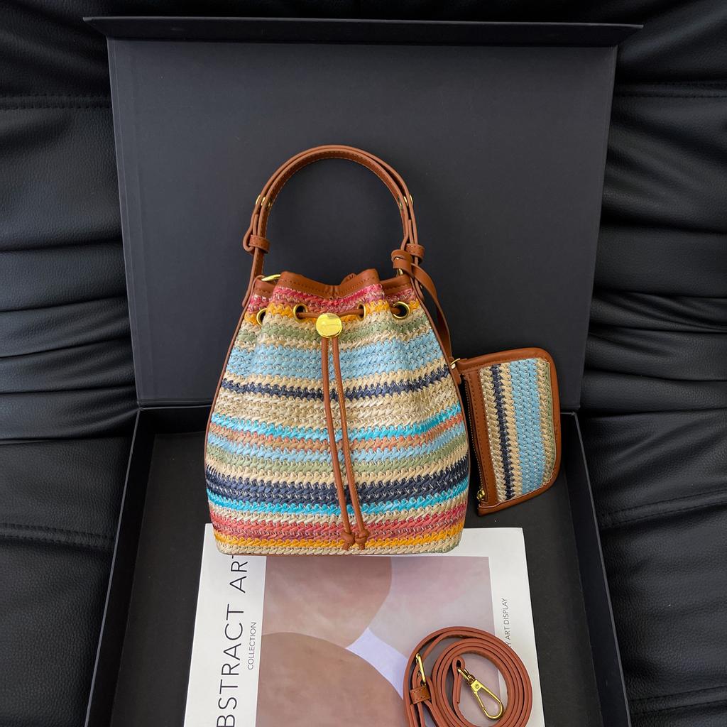 Summer Niche Woven Bag Women's New Fashion Hand-woven Straw Bag Versatile Shoulder Messenger Bag