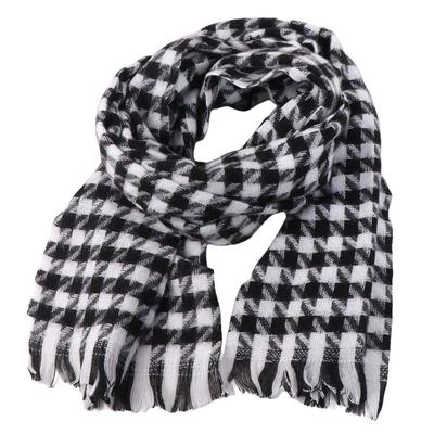 Thickened Knitted Houndstooth Scarf Korean Style Winter Cashmere Shawl  Women/Men