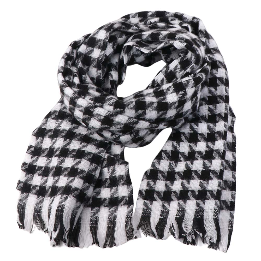Thickened Y2K Checkered Scarf Plaid Winter Cashmere Shawl Fashion Knitted Houndstooth Scarf Unisex