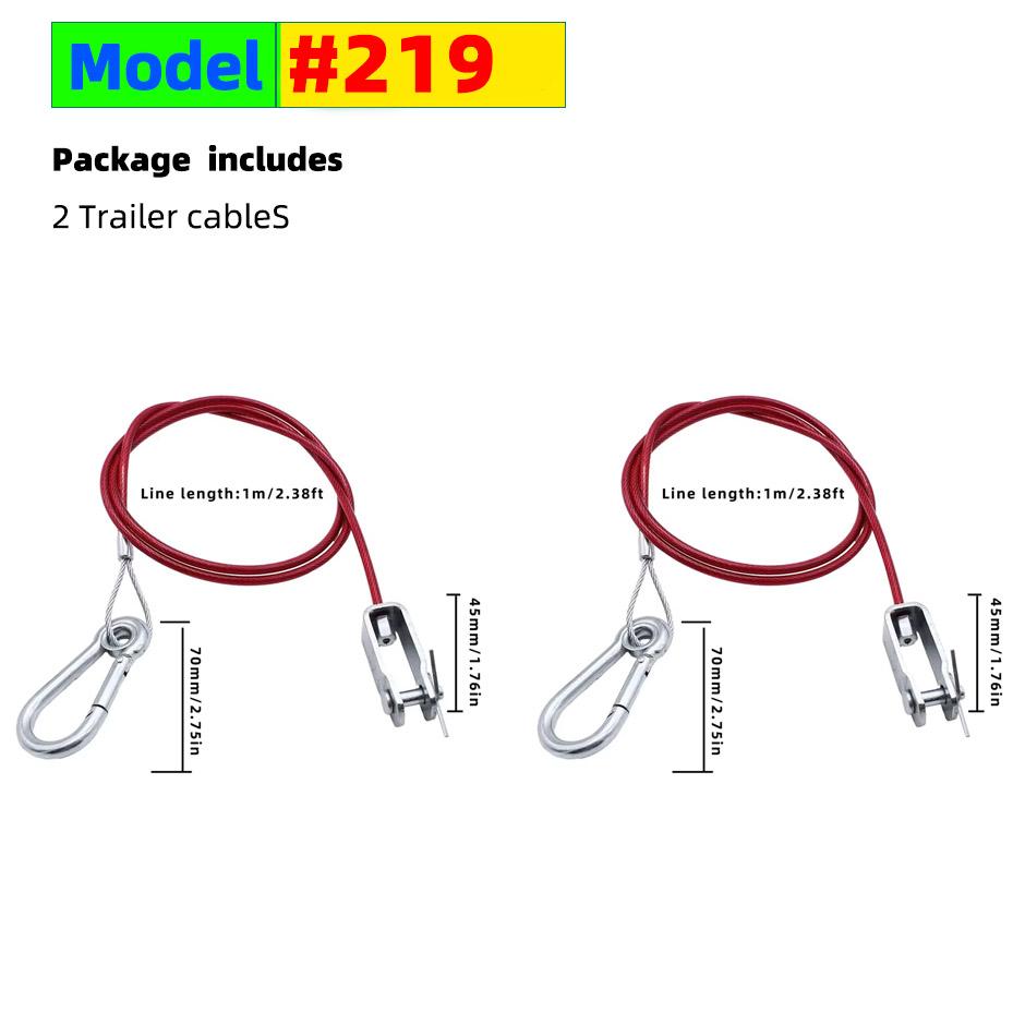 Heavy Duty Durable Stainless Steel Caravan Trailer Breakaway Rope Brake Cable Safety Wire Braked Hitch Accessories Parts Kit.