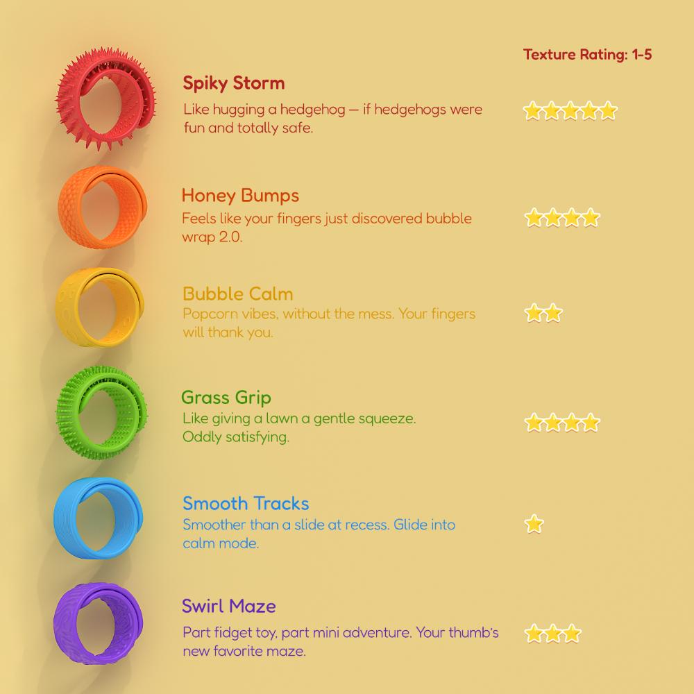 Toys Childs Sensory Textured Silicone Bracelets Stress Relief Toys 6 Pack Textured For Kids Calming Down Stress Relief Toys New