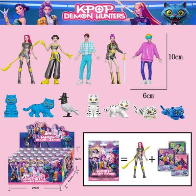 Kpop Demons Hunters Figure, Tiger Rumi, Mira Zoey, Tiger Figurine Toy, Hunt Girl Group Statue for Fans Gift,