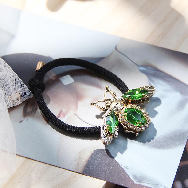 Korean Elegant Rhinestone Flower Scrunchies Women Girls Elastic Hair Rubber Bands Accessories Tie Hair Ring Rope Headwear