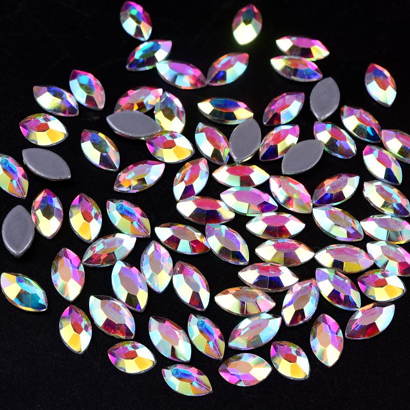 Blinginbox Hight Quality Rhinestone Bulk Special Shapes Crystal AB Hot Fix Rhinestones Iron on Rhinestones for Fabric Decoration