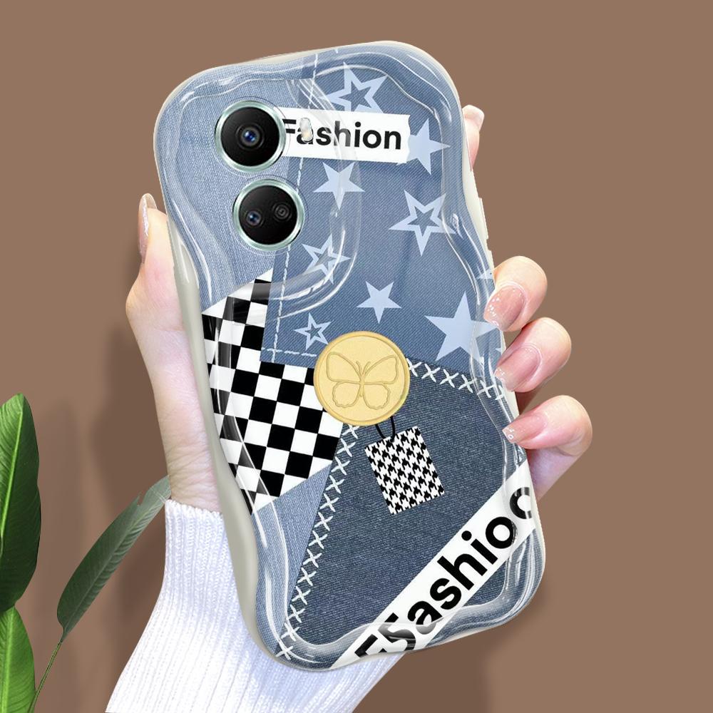 For Honor 90 Lite P30 Pro Infinix Hot 30 40 40i 40 Pro Smart 8 Pro Vivo V29e V30e Fashion Cowboy Denim Cream Texture Soft Silicone Phone Case