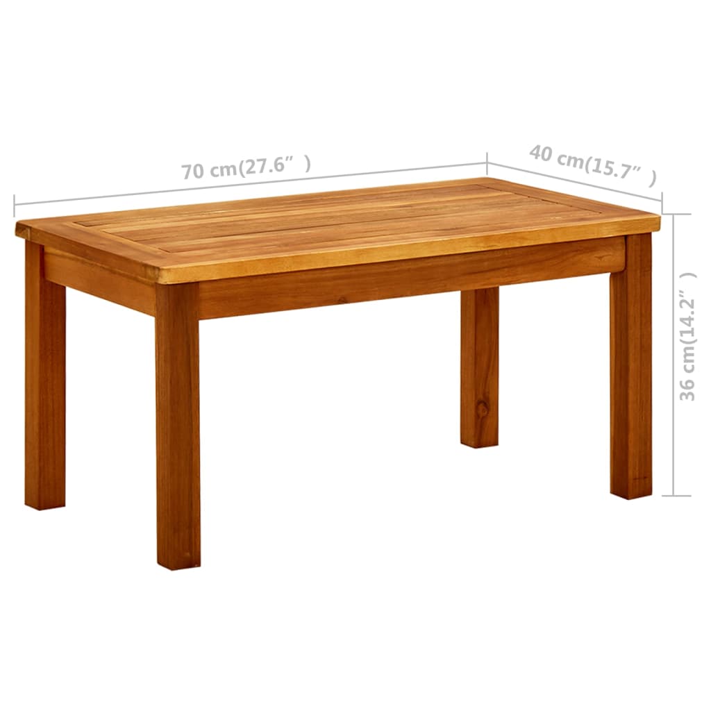 Vidaxl Ogrodowy Stolik Kawowy, 70X40X36 Cm, Lite Drewno Akacjowe