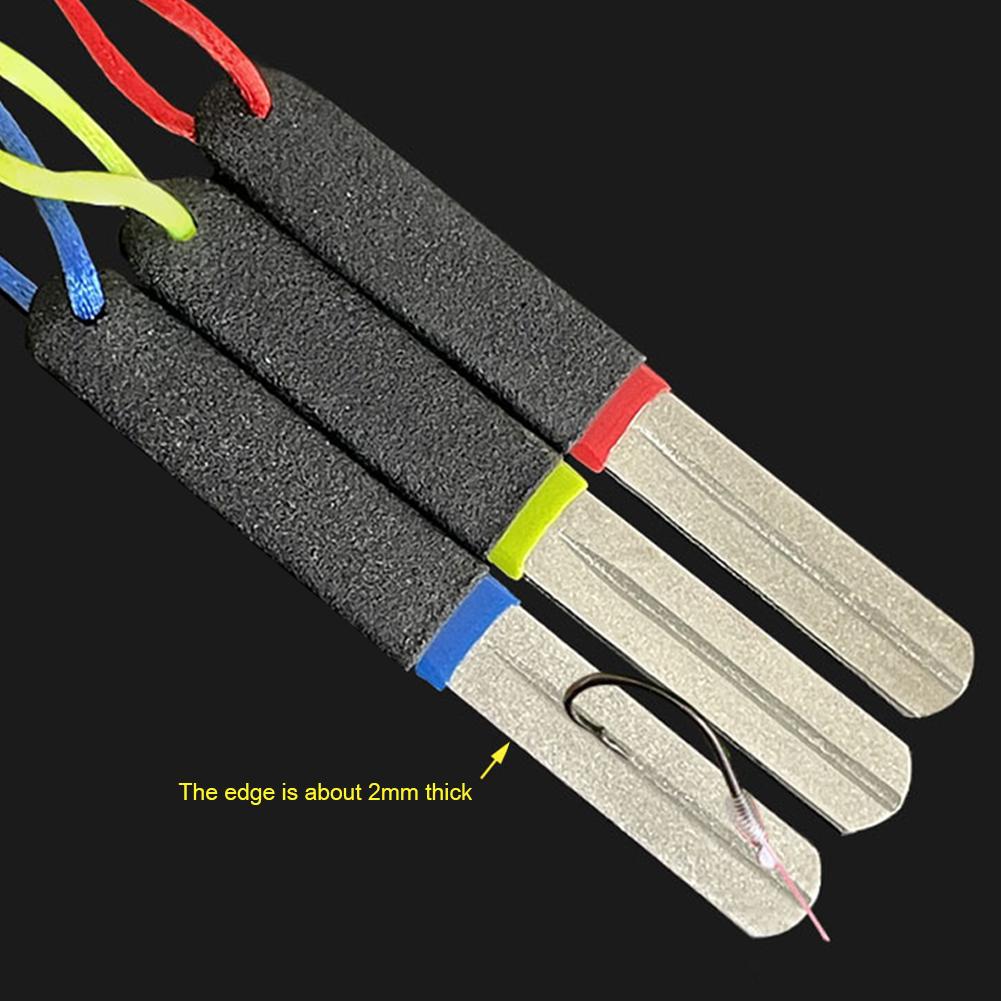 Fishing Hook Sharpener Diamond Hook File with Double Sided Fine and Medium Grit Portable Grinding Tool Double Groove for Fishing