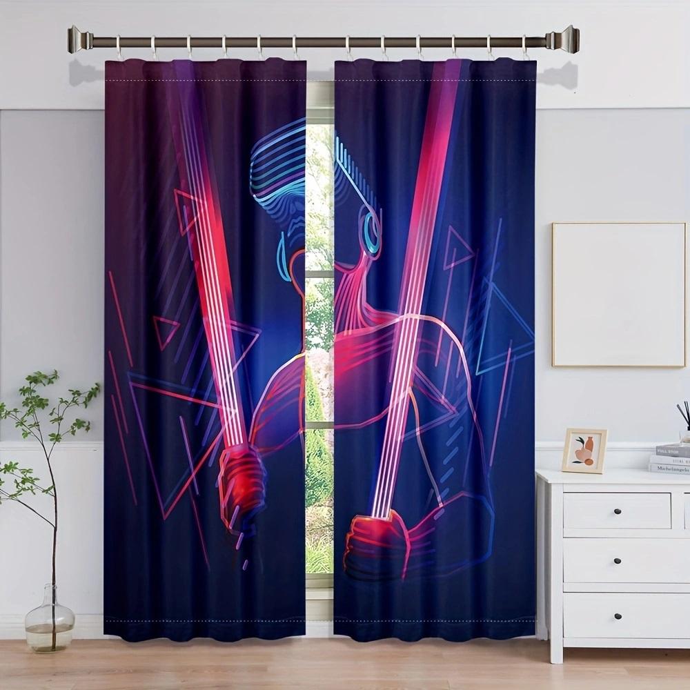 Kreslená Hra Hráč Gmaepad Ovladač Hráč Okenní Závěsy Pro Dětskou Ložnici Obývací Pokoj Koupelnu Kuchyň Dveře Hala Domácí Dekorace