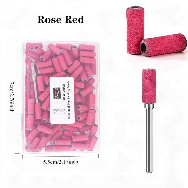 101Pcs Dead Skin Remover Mini Sanding Bands Kits Nail Drill Bits With Mandrel Electric Manicure Accessories Tool