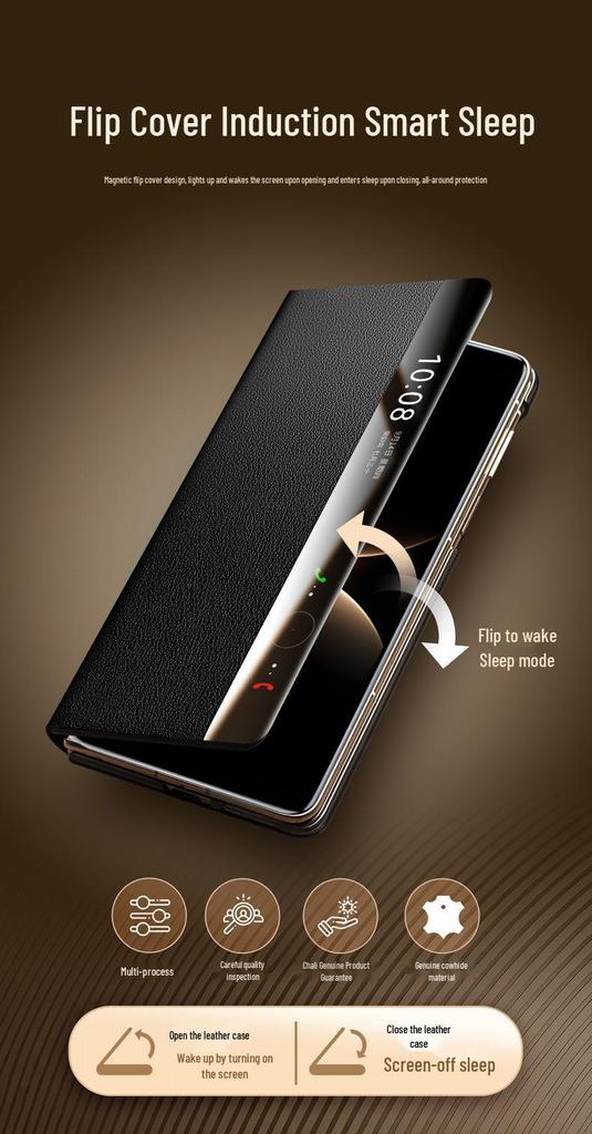 Qiali Huawei Mate X7 Sběratelská edice Originální kožené výklopné pouzdro