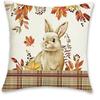 Four Autumn-Themed Animal-Printed Pillowcases: Fox, Rabbit, Squirrel, and Deer Sofa Cushion Cover, Home Room Decoration