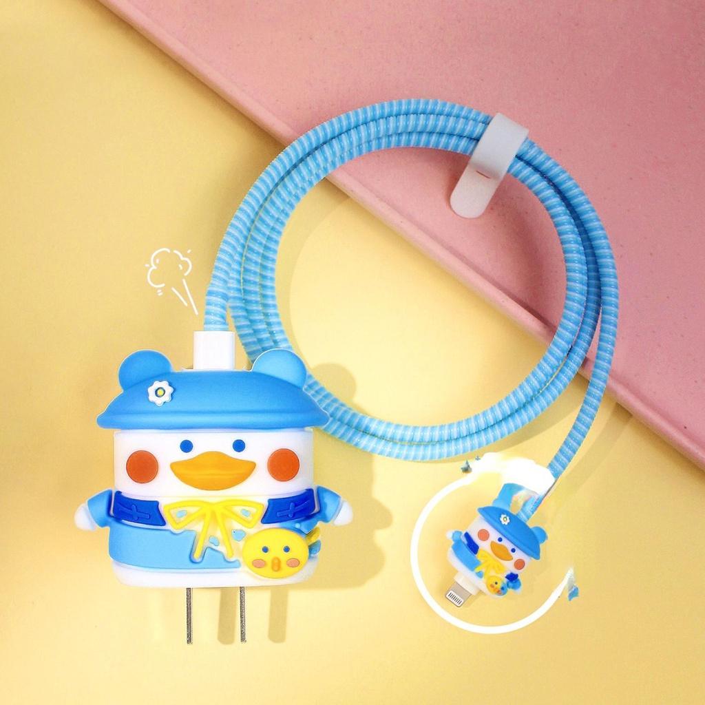 3 teile/satz Ladegerät Schutz Nette Cartoon Abdeckung Weiche Silikon Kabel Schutz Lade Cartoon Bär Ladekabel Schutzhülle Set Ladegerät Kabel