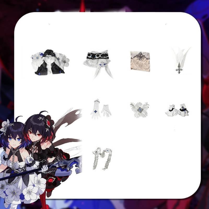 

Impact Honkai Seele Vollerei Game Role Playing Costume Girl Clothes Set Props XS белый