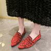 Fashion Spring New Single Shoe Women's Pointed Head Deep Mouth Mesh Cloth Breathable Soft Sole Anti-slip Wear-resistant Flat Shoes