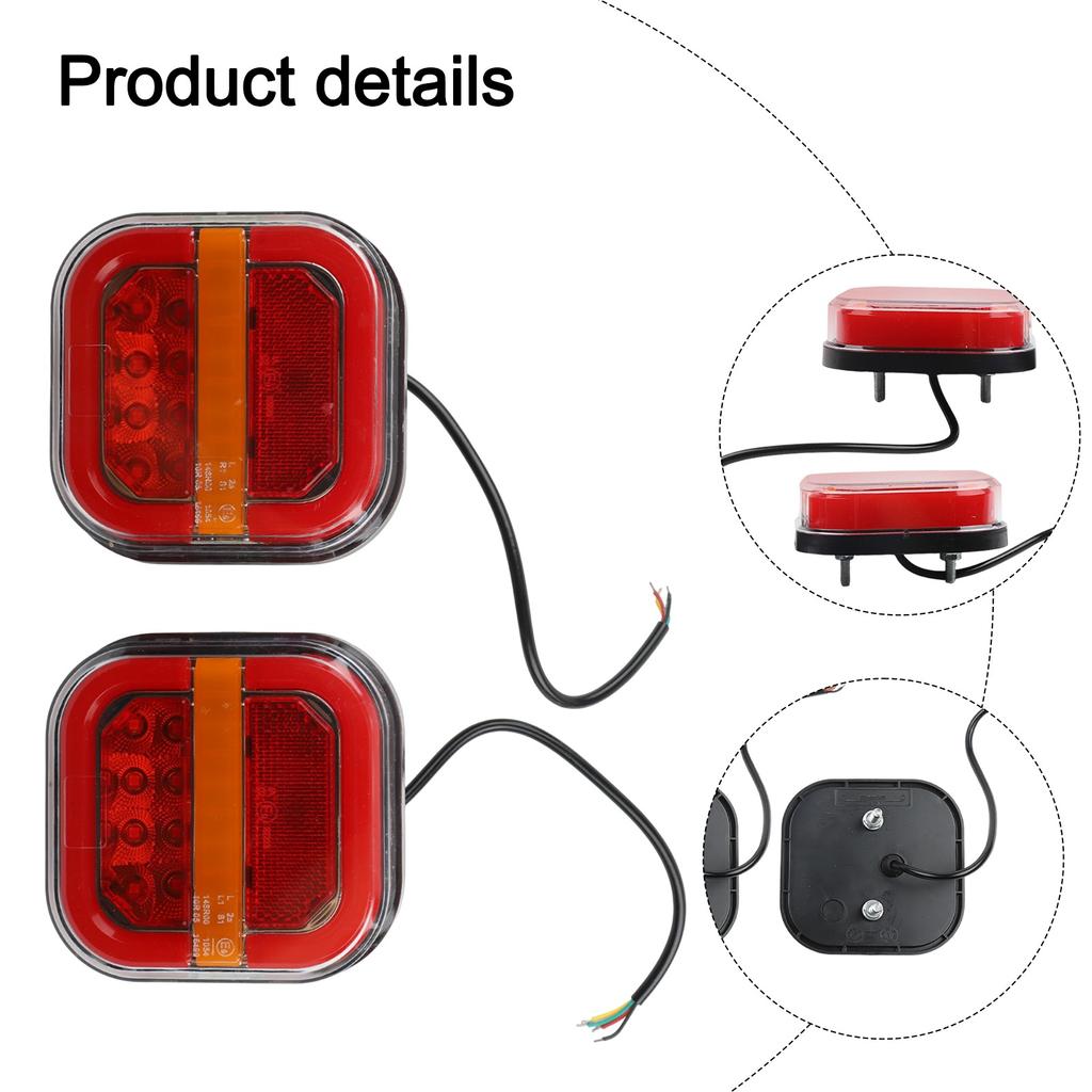 For Buses Brake Lights 12 24V Trailers 4cm Thickness 28 LEDs 3-5W Power 50,000 Hour Lifespan PC And Plastic Material