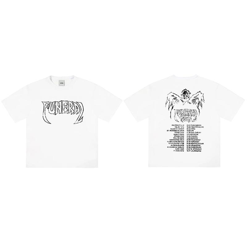 

Unisexs TShirt FUNERAL TOUR Gothic Vintage Grunge Cotton Graphic Oversized Fashion Short Sleeve Tops Tees Y2k Streetwear Clothing S