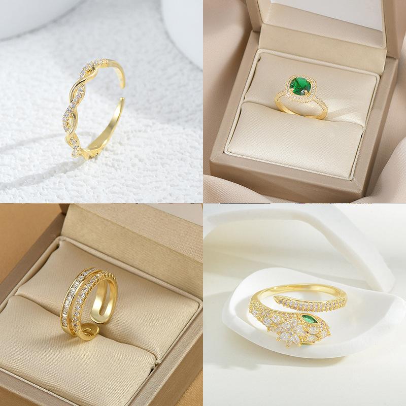 Adjustable Women's Ring Temperament Tide Ring Design Fashion Personality Commuter Style Index Finger Ring Wedding Party Jewelry Elegant Accessories