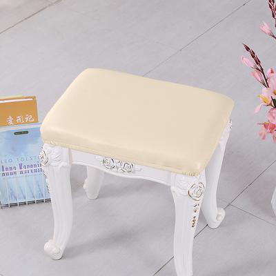 Leather Elastic Dressing Table Stool Cover New Stool Surface Dust Protection Cover Hat Style Shoe Replacement Stool Mask Solid Color