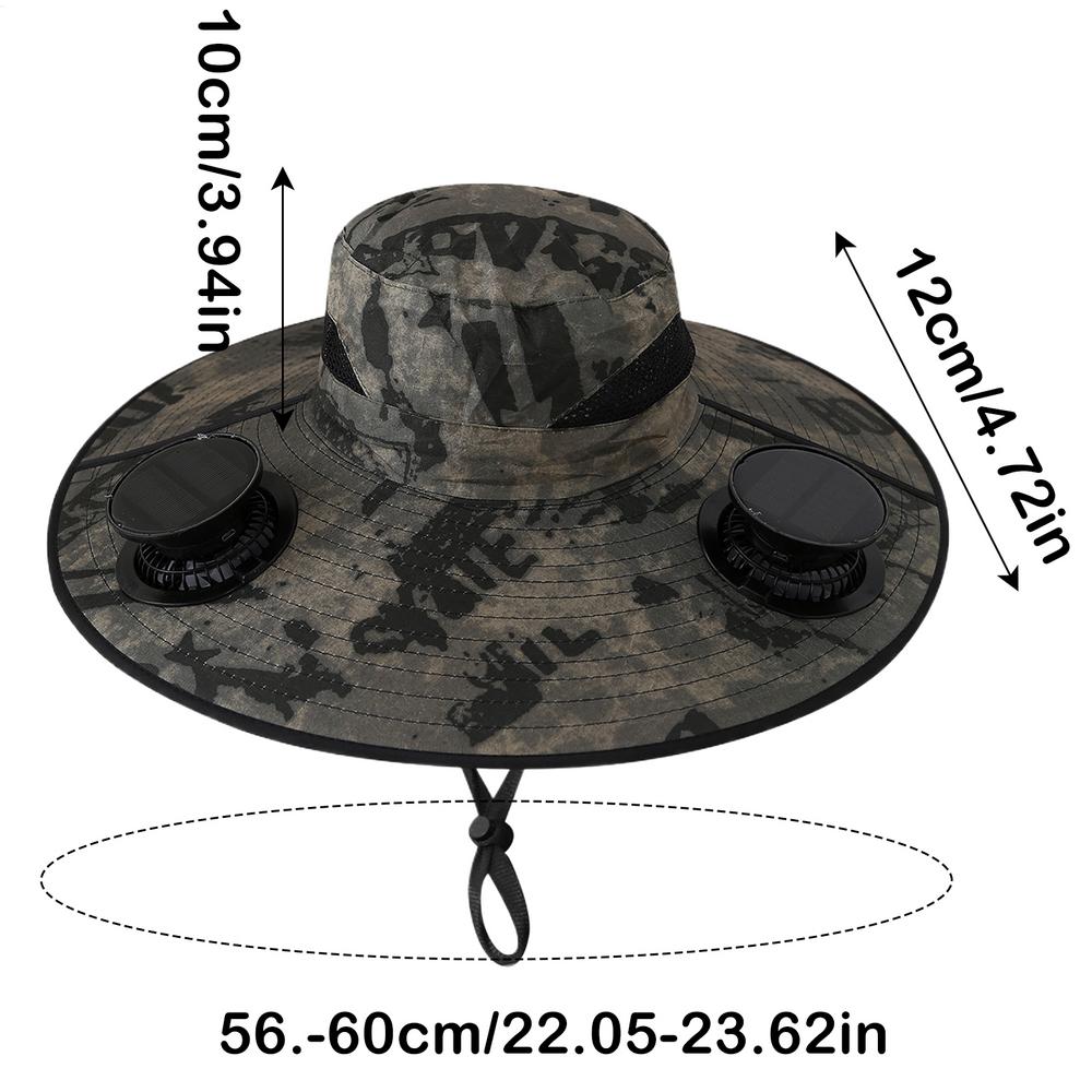 

Solar Fan Hat Fishing Hat with Solar Powered Fans Wide Wing Solar Fan Cap USB Solar Fan Adjustable Outdoor зелений