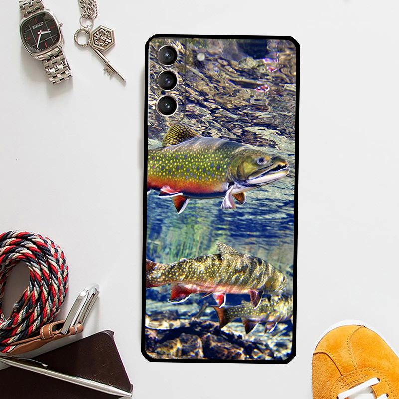 Trout Fish Fishing Case For Samsung Galaxy S25 S24 Ultra S20 S21 S22 S23 Plus S9 S10 S24 FE S25 FE Cover Coque