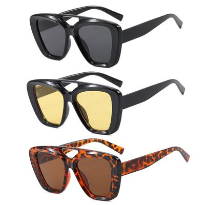 Vintage Double Beam Sunglasses for Men Women Trendy Fashion UV400 Protection Retro Classic Large Frame Sun Glasses Outdoor
