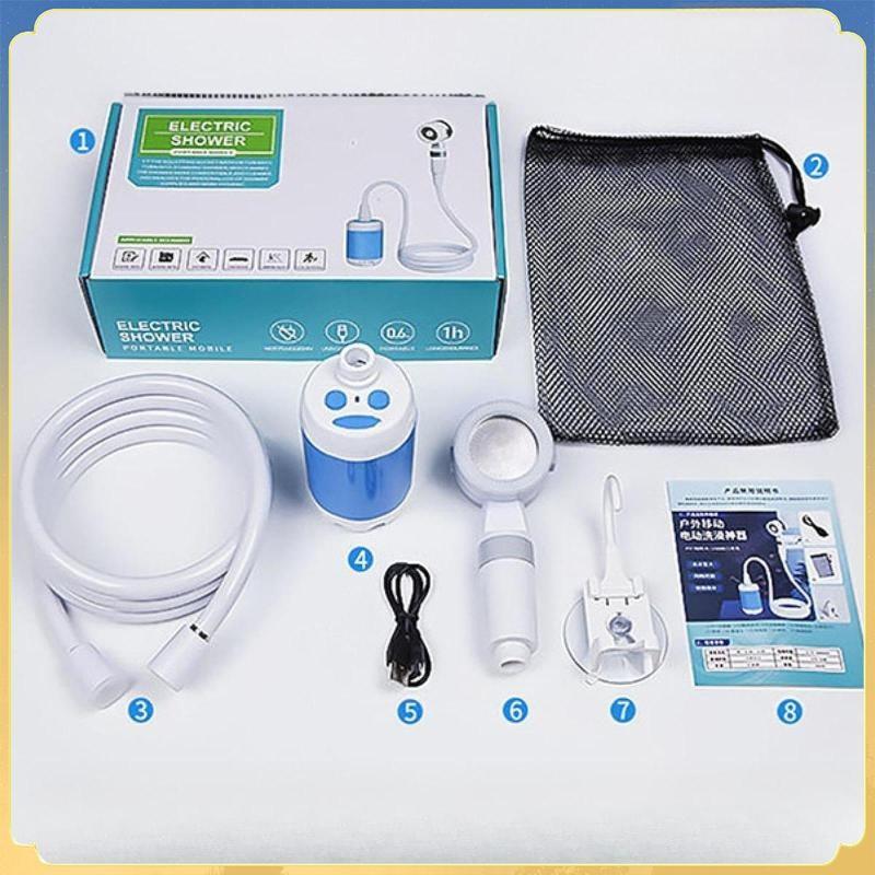 Portable Shower Travel Shower Pump Multipurpose Versatile Compact Camp Shower Set Travel Bathing Hiking Washing Tool