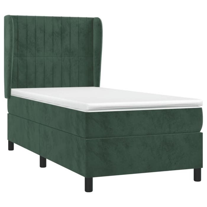 3129312 vidaXL Divan Bed with Mattress Dark Green 90x200 Cm